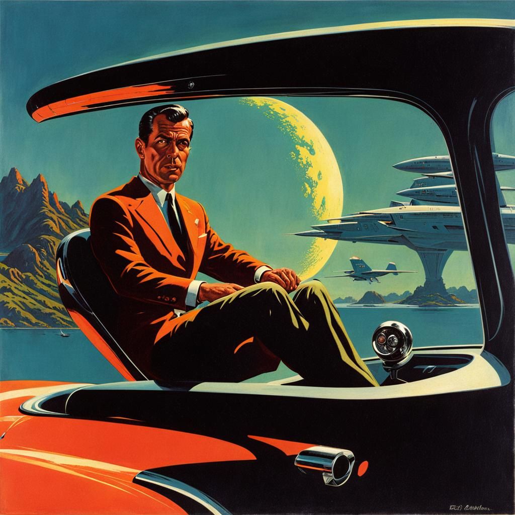 Abstract Sci-Fi Composition in Emshwiller Style