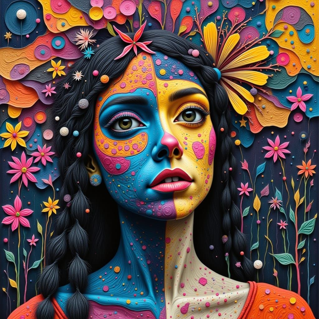 Bohemian Carnival Portrait in German Expressionist Style