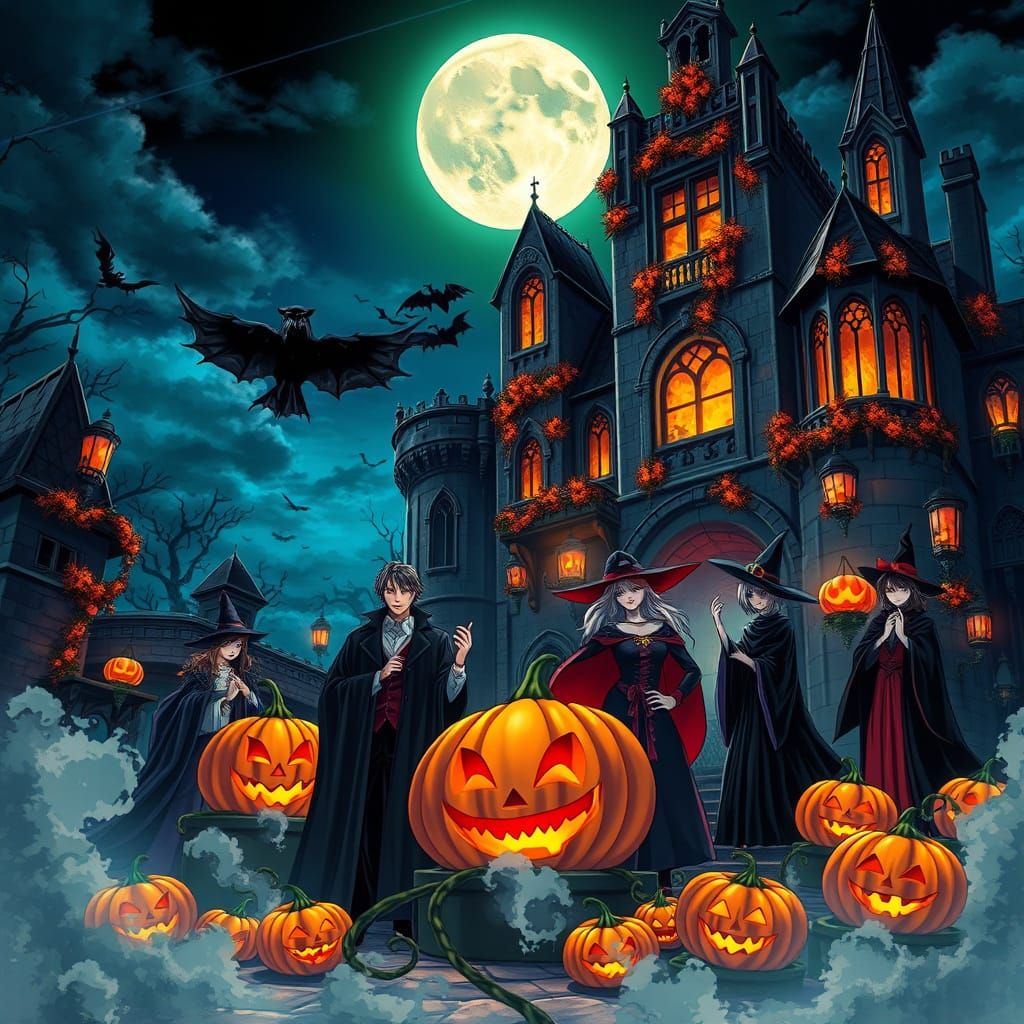 Gothic Halloween Anime: Vampires & Witches Celebrate