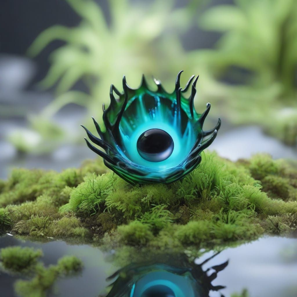 Surreal Tesseract in Living Moss