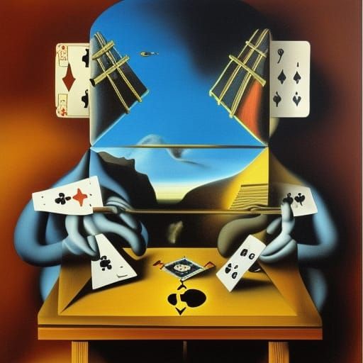 Surreal Melting Cards in Salvador Dali Style