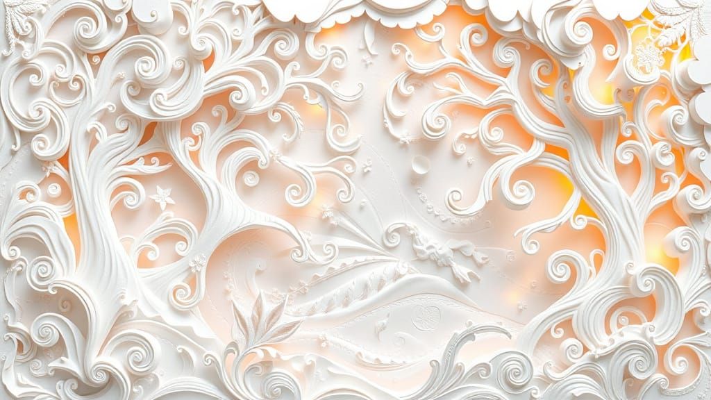 Fantasy Scene in 3D Paper Patchwork Style