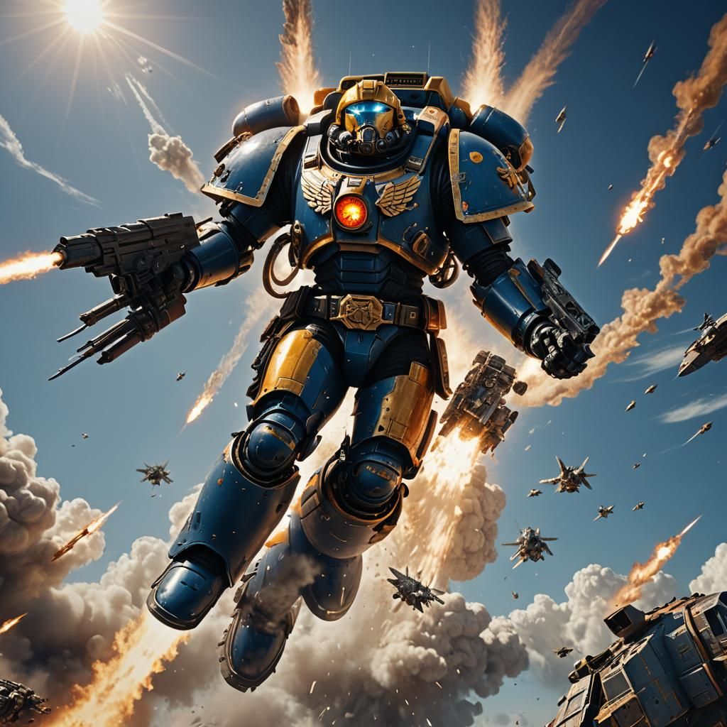 Space Marine Thunderhawk Jump: Cinematic Sci-Fi Art