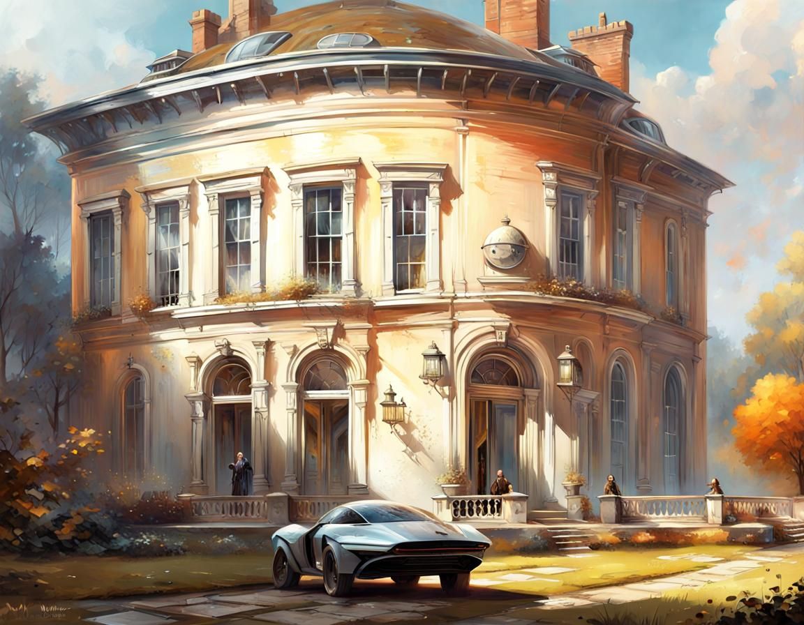 Georgian Manor Spaceship in Sci-Fi Digital Art