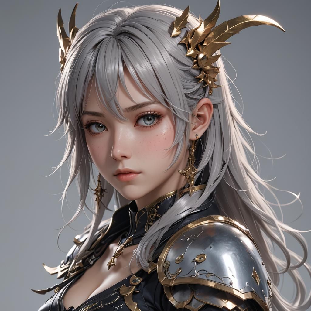 Detailed 3D Anime Art Portrait