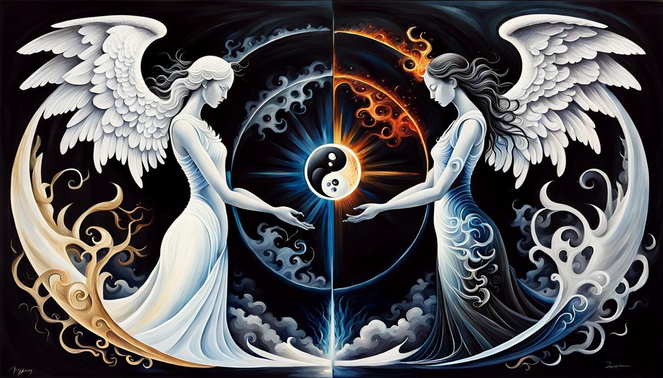 Angel and Demon: Harmonious Balance Illustration