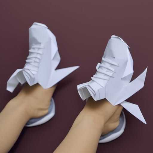 Origami Sneakers Papercraft in 8K Resolution