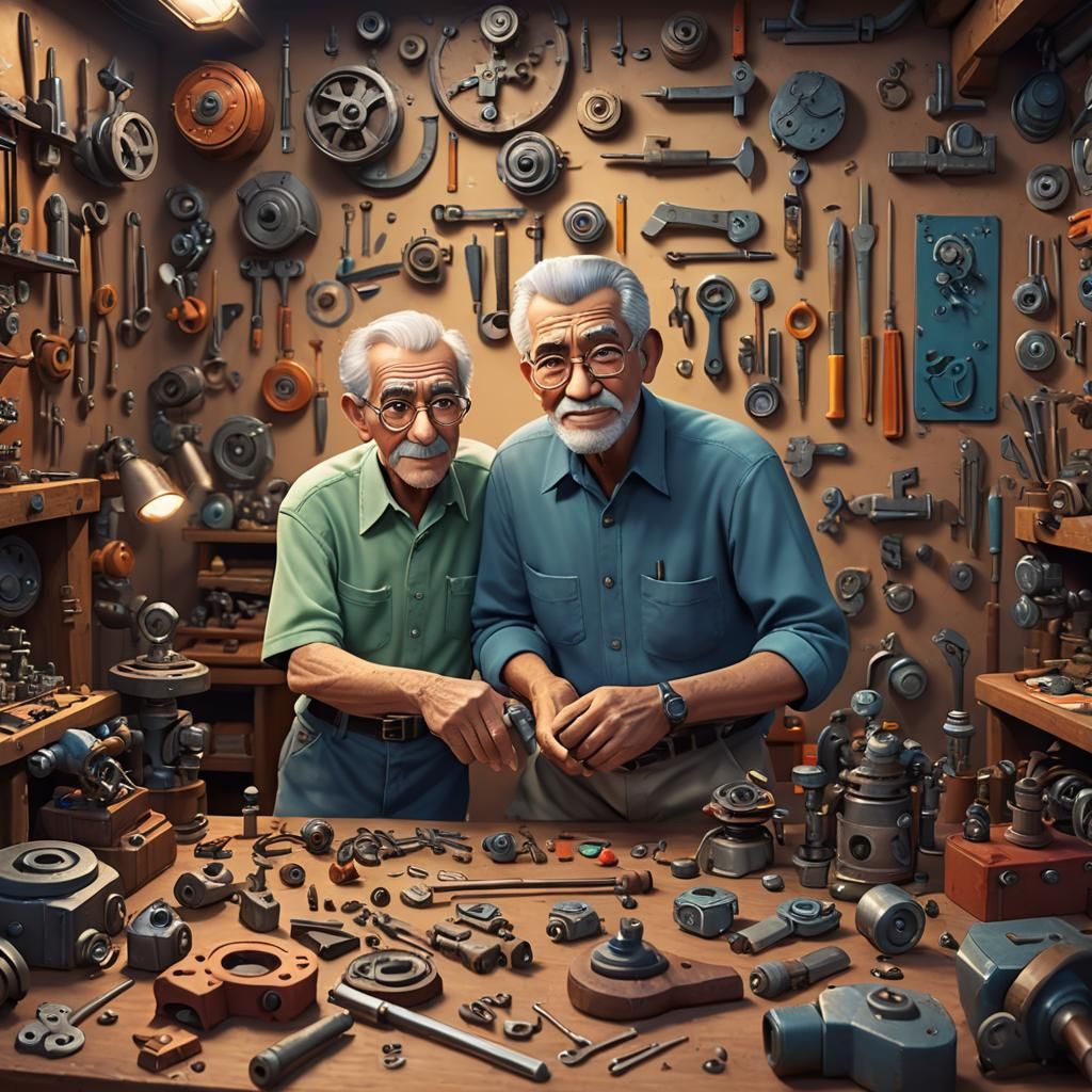 Ali and Grandfather's Invention: Pixar-Style 3D Art