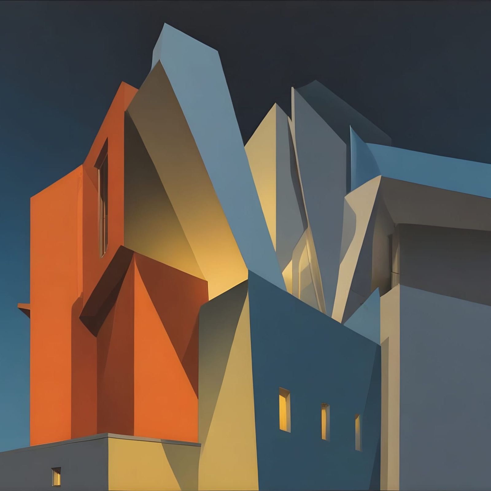 Mind-Bending Geometric Structures in a Futuristic Metropolis