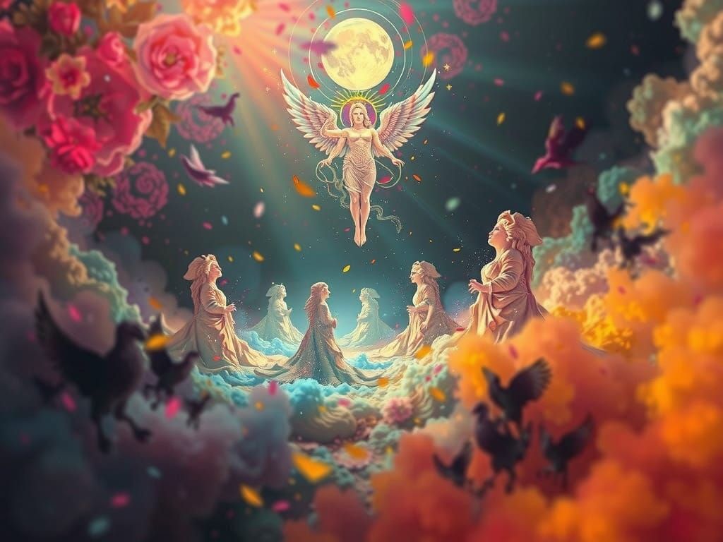 Abstract Void of Falling Nightmare Colors