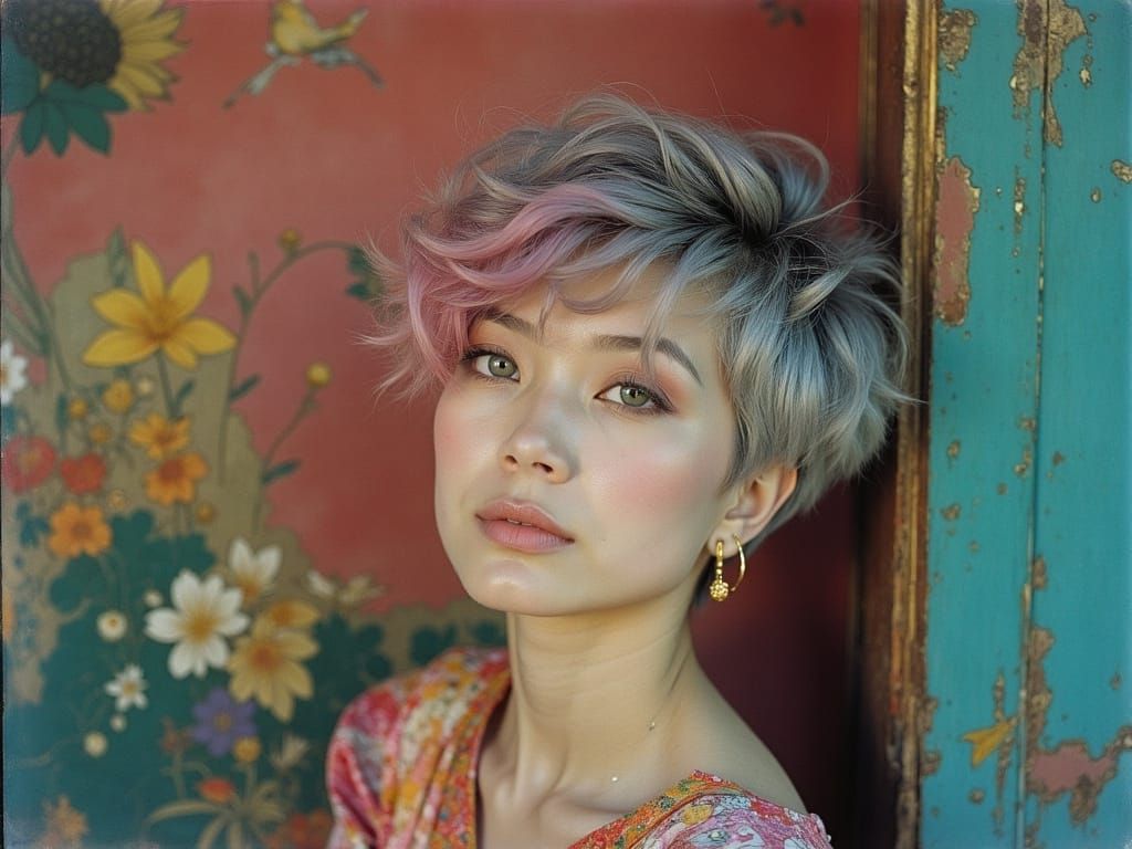 Punk Prayer with Asymmetric Curly Hair