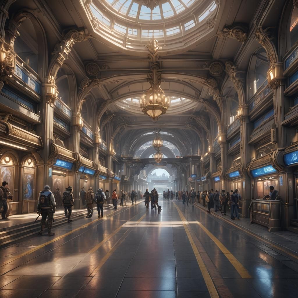 Warcraft-Style Metro Station in 3D Anime Art