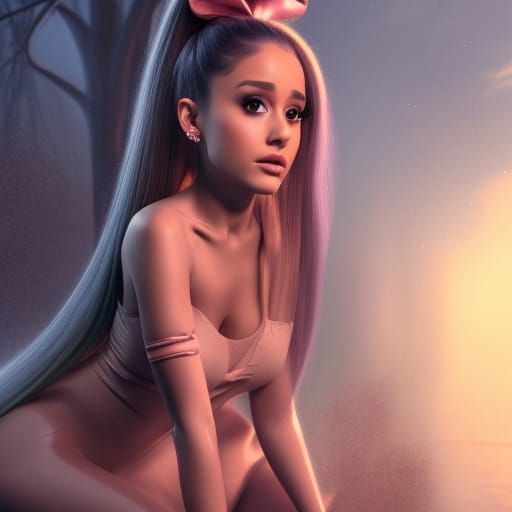Ariana Grande Hyperrealistic Portrait in Pantyhose