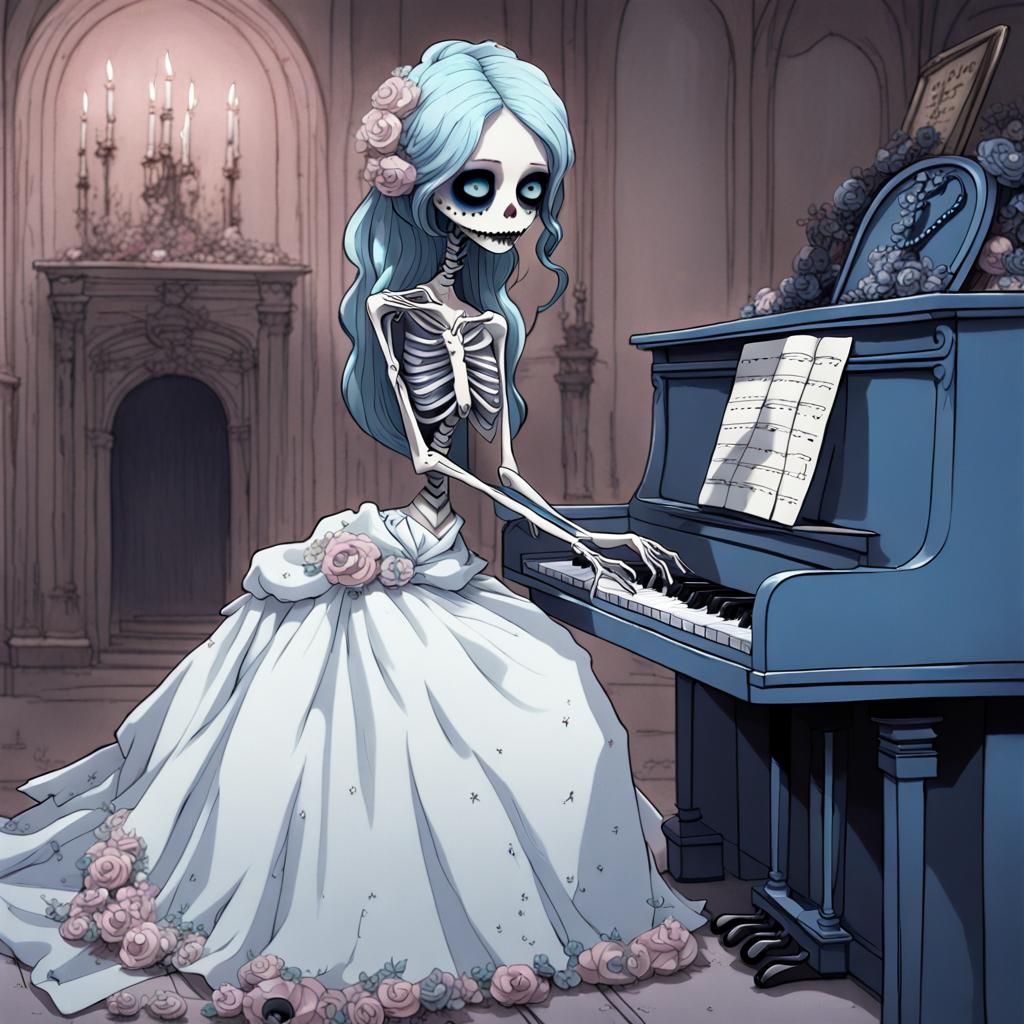 Inspired by the Tim Burton anime movie, a dead bride playing...
