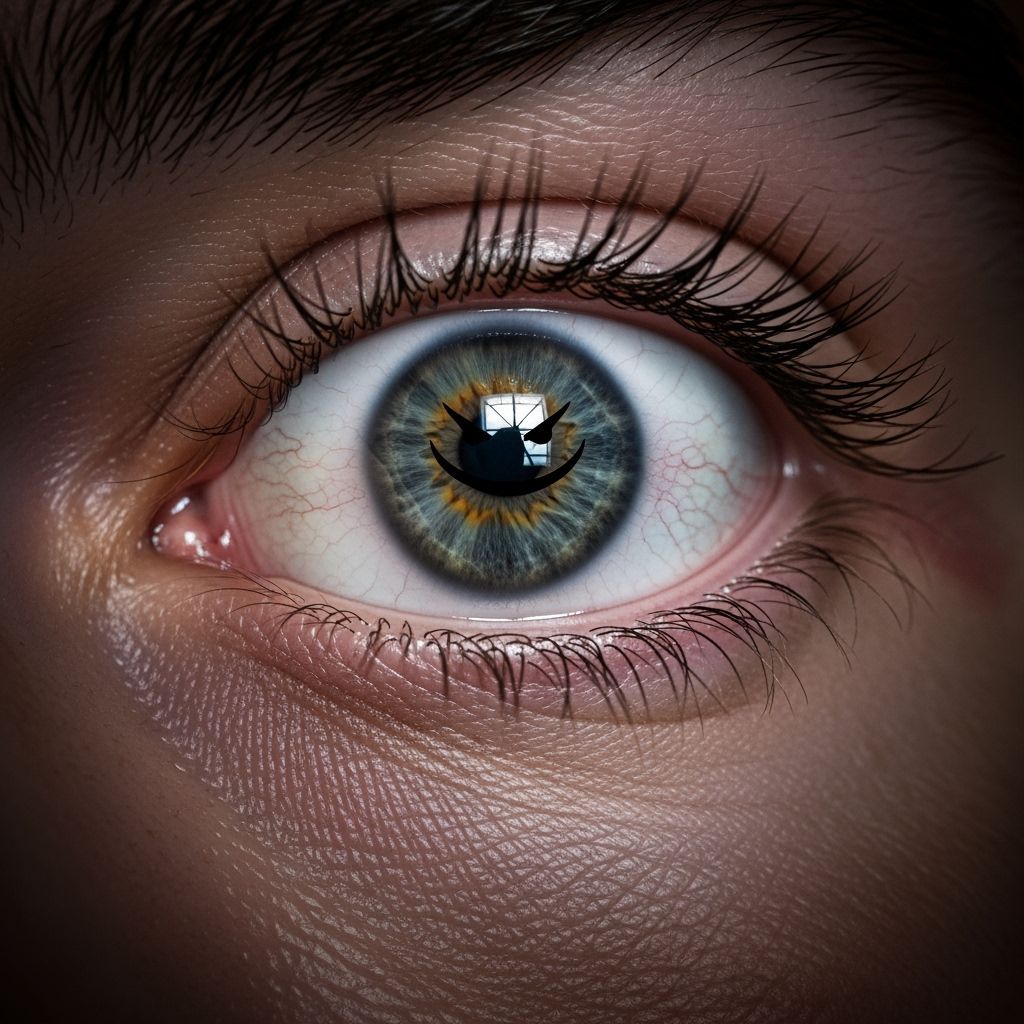 Eye Reflecting Rebellious Shadow: Hyper-Realistic Close-Up