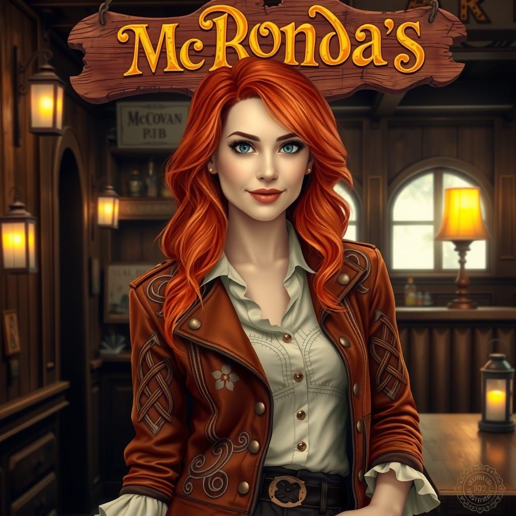 Fiery Redhead Welcomes You to McRonda's Cozy Pub