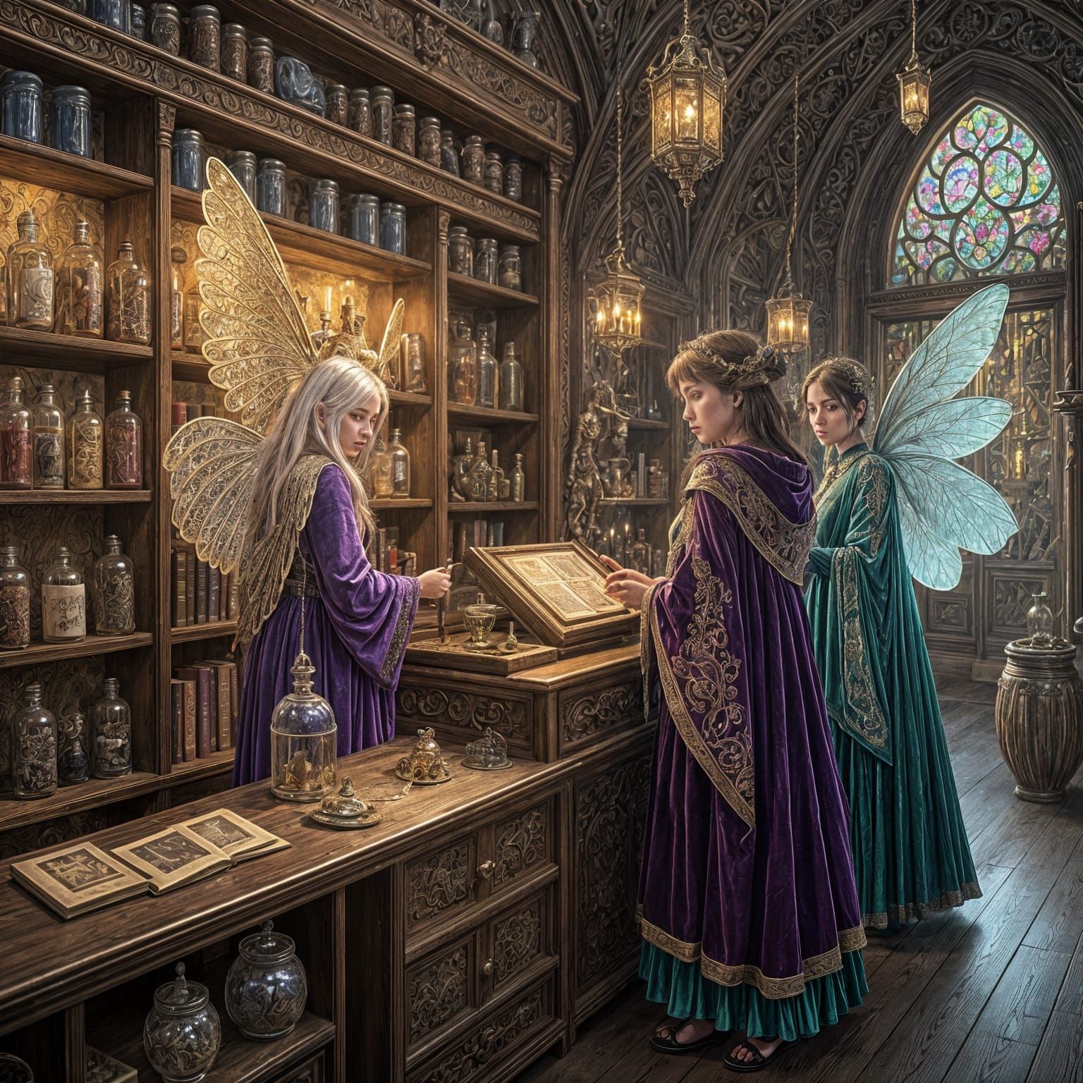 Enchanted Magic Shop with Fairies and Witches