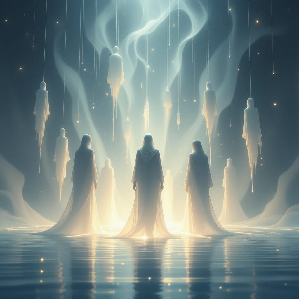 Ethereal Lattice of Unformed Selves in Surreal Style