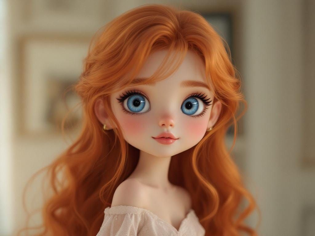 Charming Kawaii Girl in Dreamy 3D Render