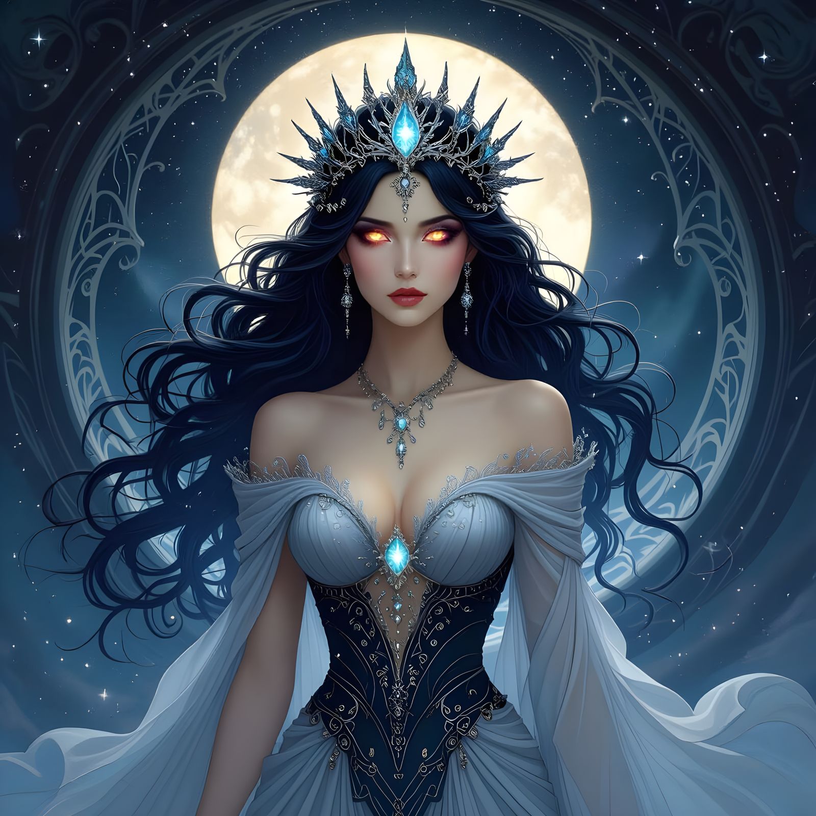 Starlight Empress in Gothic Art Nouveau Style