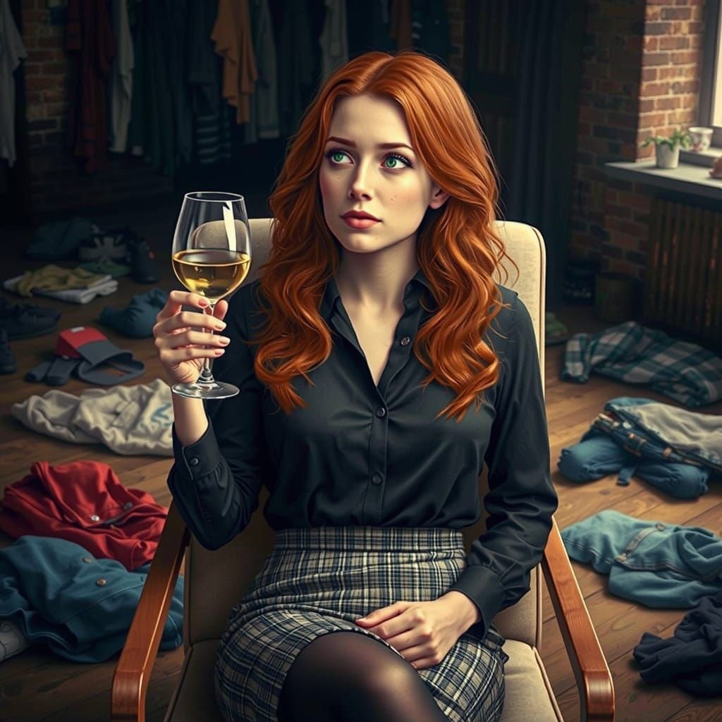 Elegant Woman Embraces Her New Self in Photorealistic Digita...