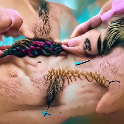 Non-Binary Person Braiding Pubic Hair Filmic