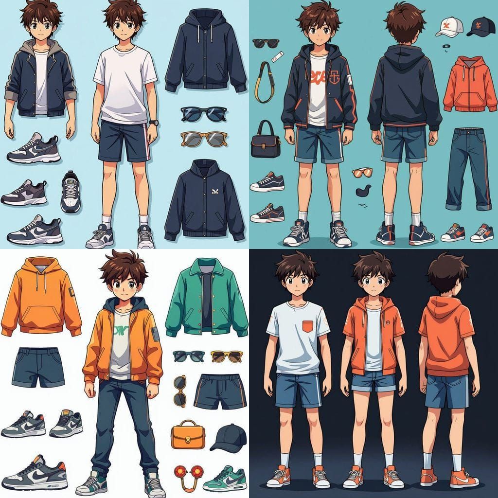 Teen Paper Doll Model in Anime Style