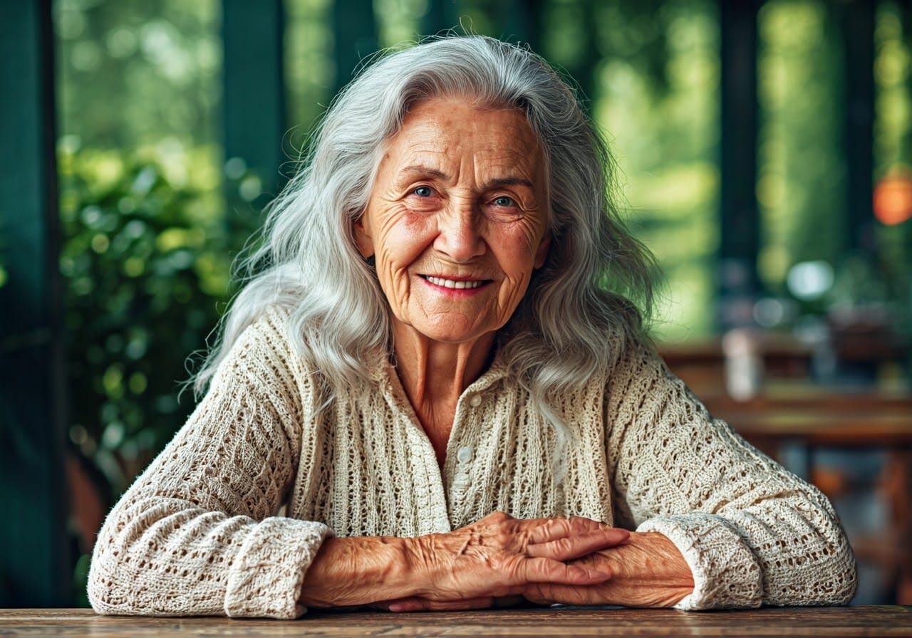 face reflects wisdom and happiness in every wrinkle