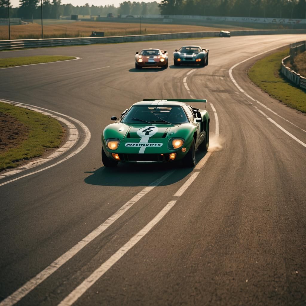 GT40 Races at Le Mans: 60s Film Aesthetic