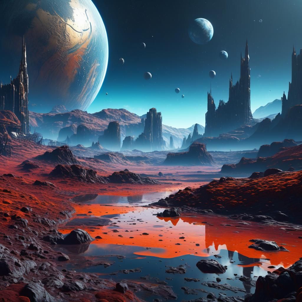 Mercury Landscape in Detailed Matte Painting Style