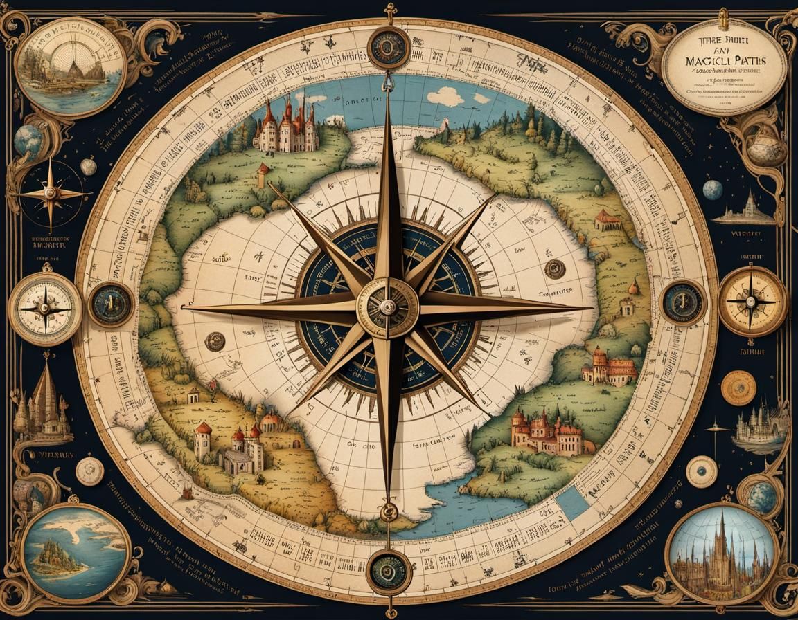 Magical Fairy Tale Map in Studio Ghibli Style