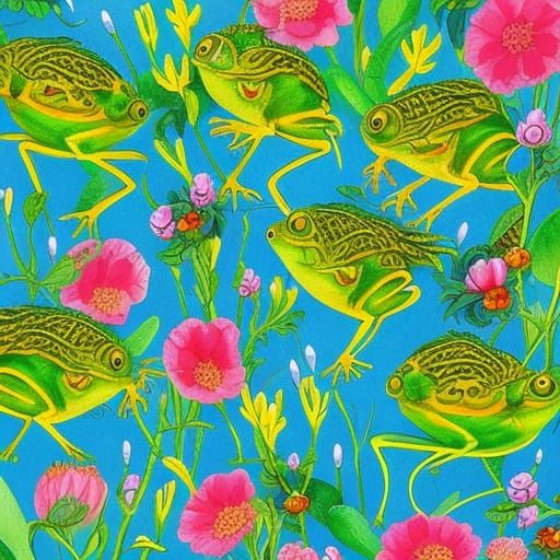 Bok Frogs: Whimsical Storybook Watercolor Illustration