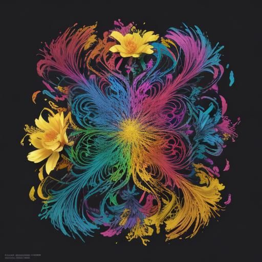 Dragon Peacock Woman in Abstract Expressionism