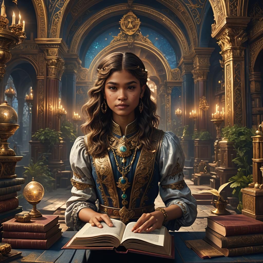 Zendaya Reads an Illuminated Manuscript