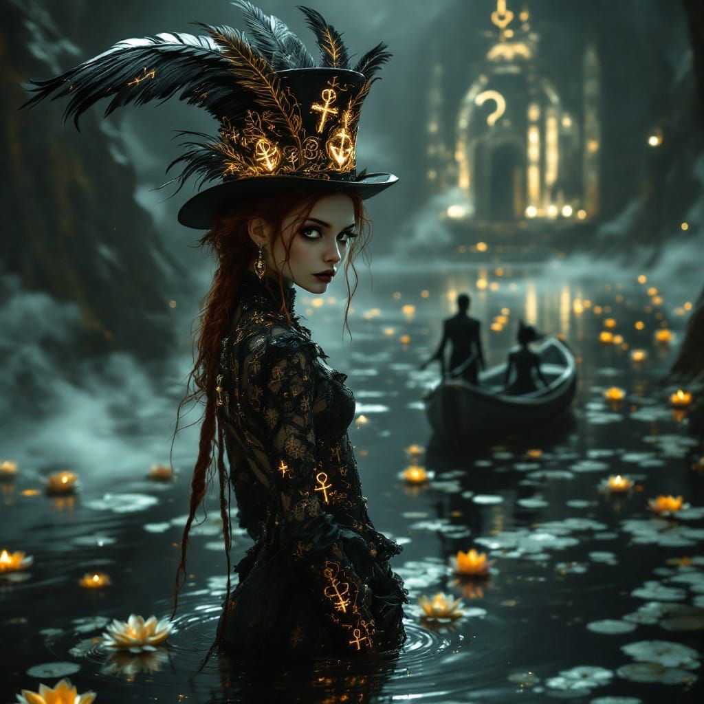 Gothic Death Personified in Victorian-Punk Style