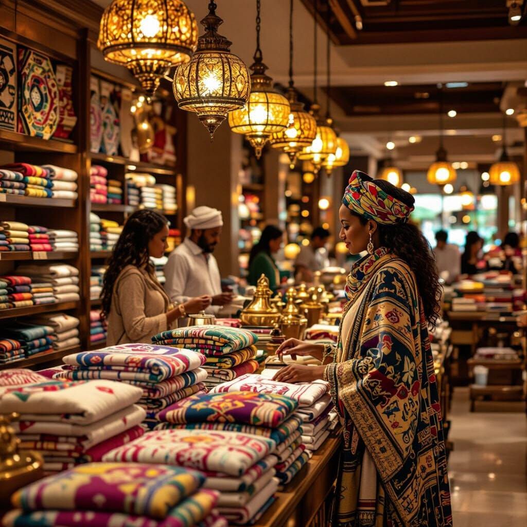 Ethiopian Textiles in Luxury Hotel: Travel Photo