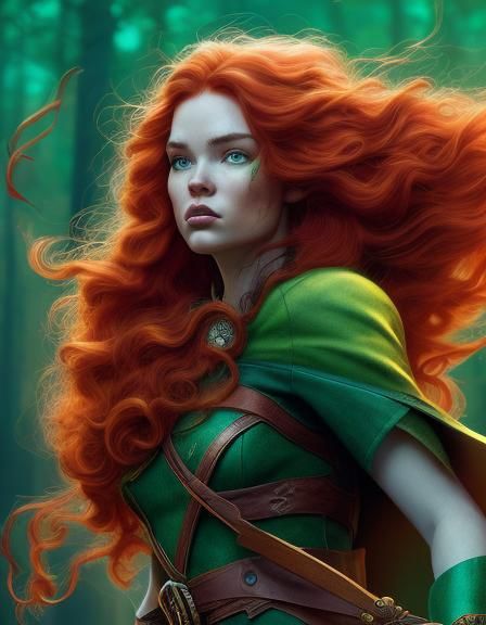 Fantasy Elf in Enchanted Forest: Comic Book Art
