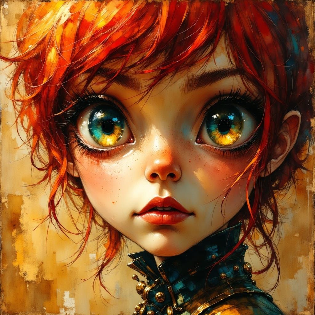 Redhead Portrait in Exquisite Comic Book Style