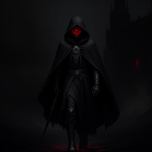 Death Figure in Ominous Landscape, Dark Fantasy Art