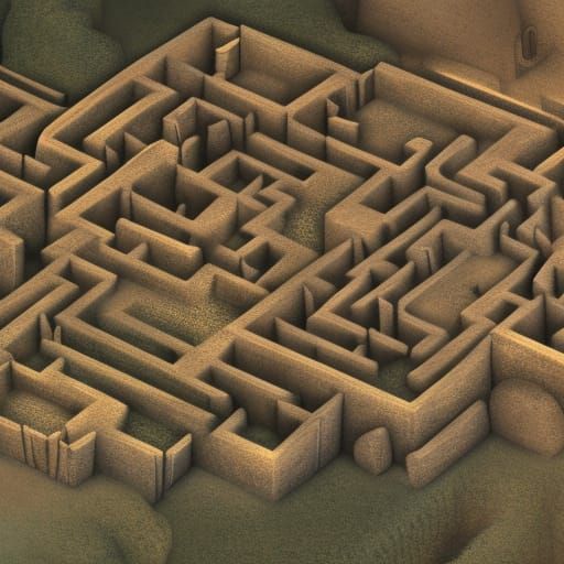 Detailed Matte Painting of a Complex Maze