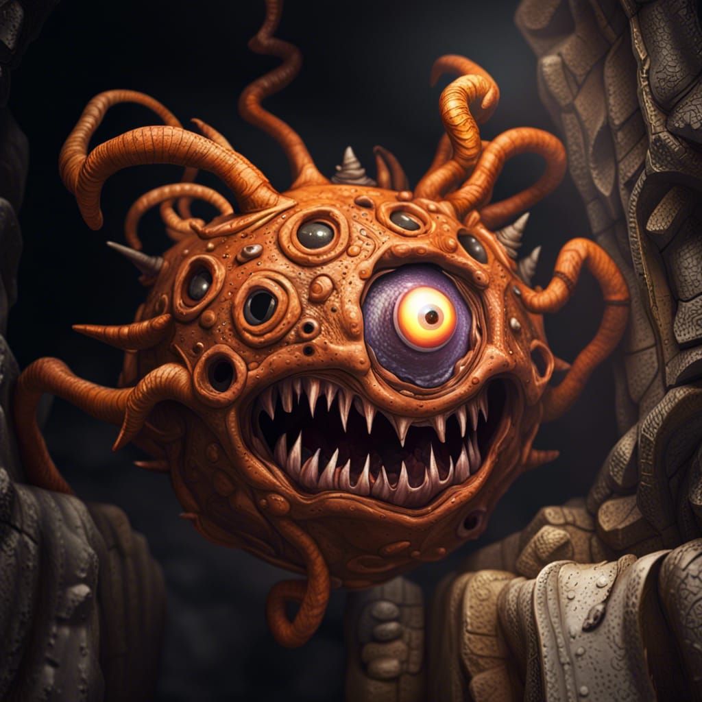 D&D Beholder in Dungeon Lair, Comic Art