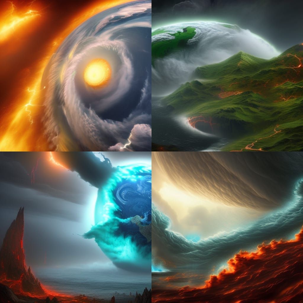Mother Earth Appears in Hurricane: Fantasy Concept Art