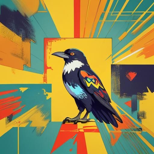 Crow, Cheese, and Fox in Pop Art Style