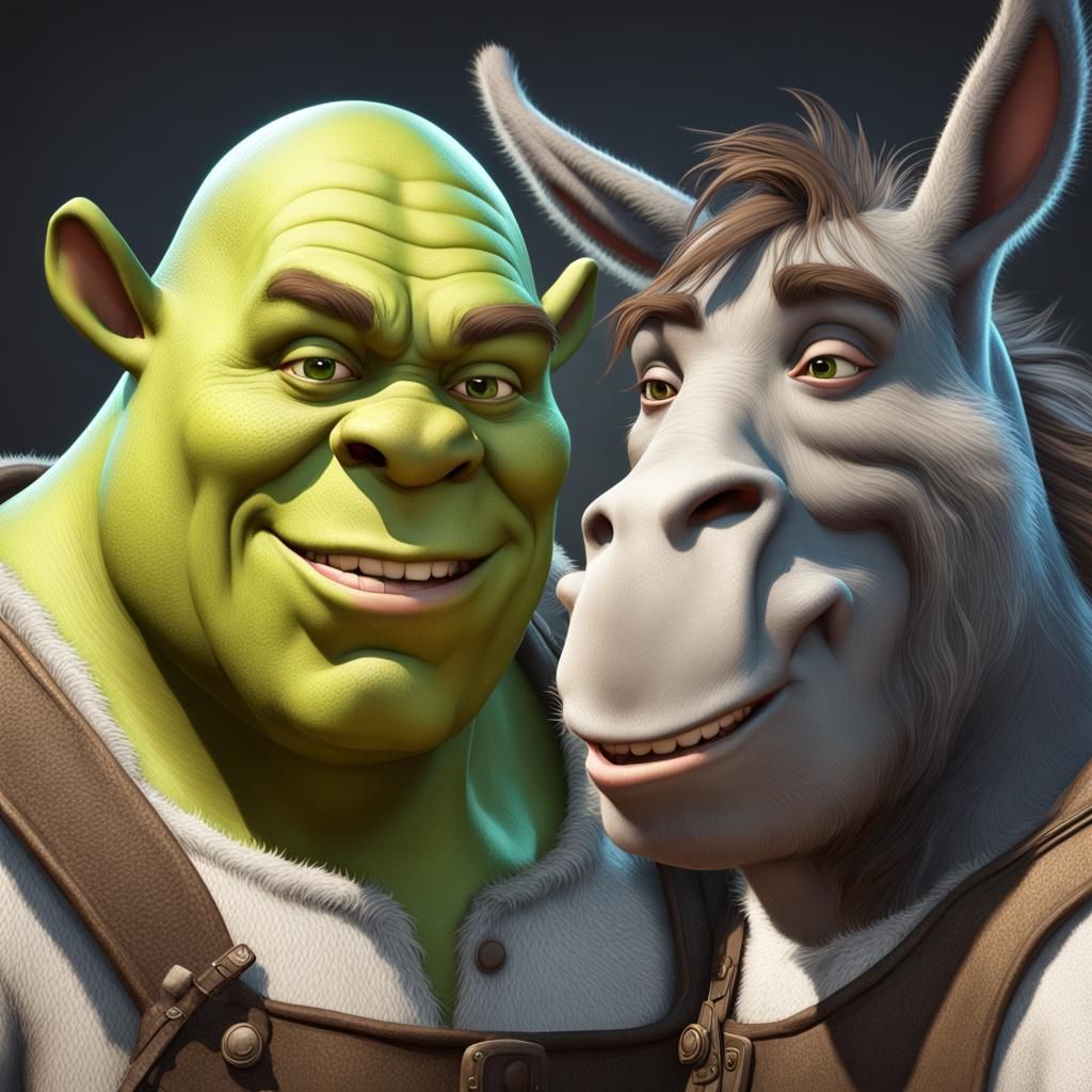 Shrek and Donkey in Alternate Universe Portrait