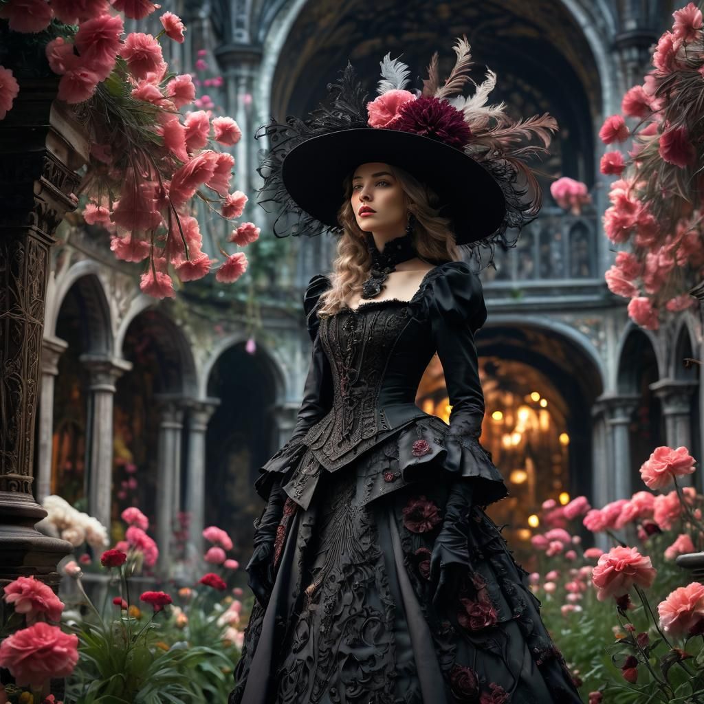 Gothic Woman in Secret Garden Concept Art