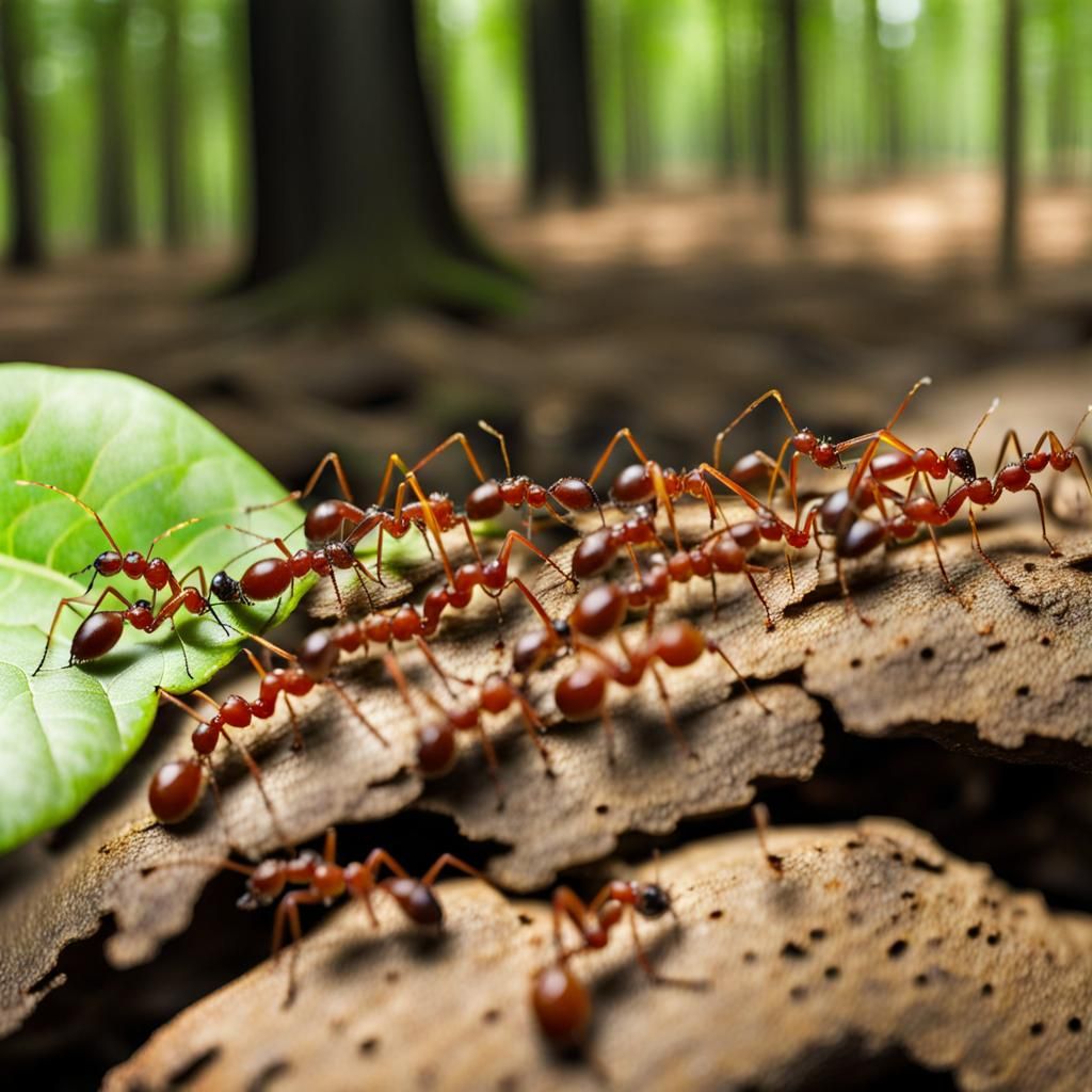 Ant Colony Thriving in Forest Habitat
