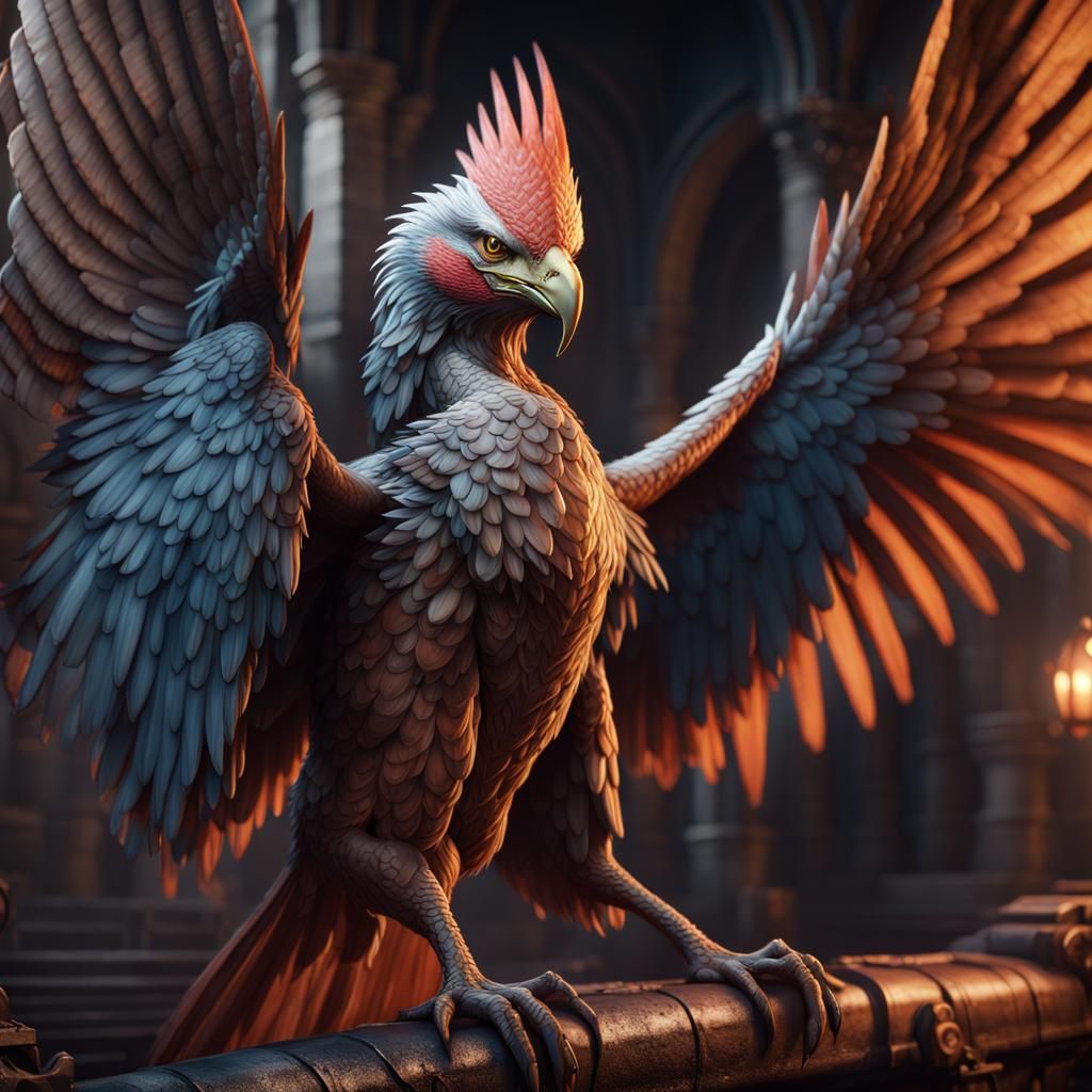 Female Aarakocra Character Art in D&D Style