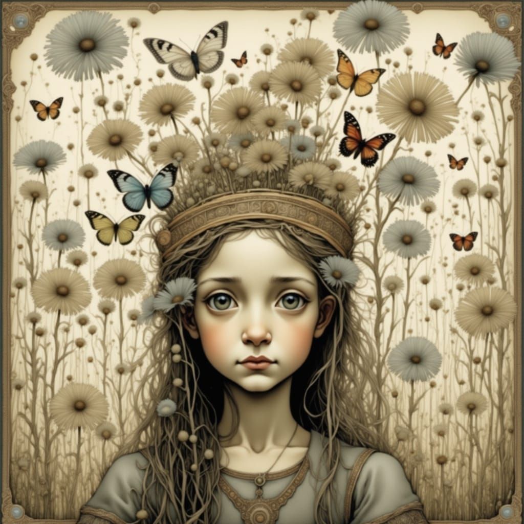 Delicate Ethereal World Scene in Dreamy Pastel Colors