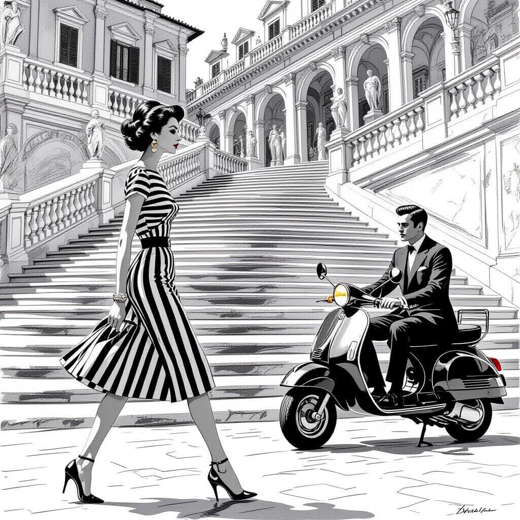 1960s Italian Model on the Spanish Steps
