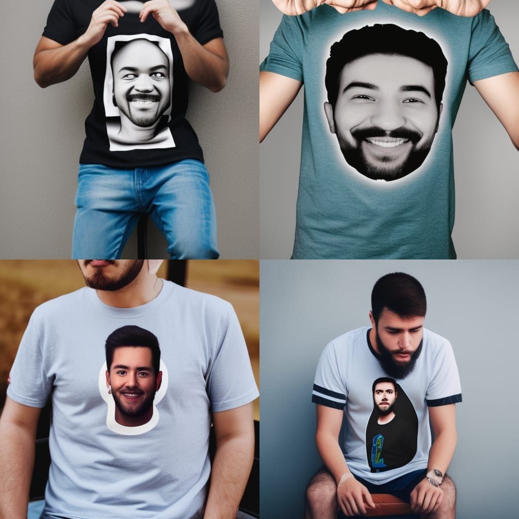 Man Wearing T-Shirt With His Own Face